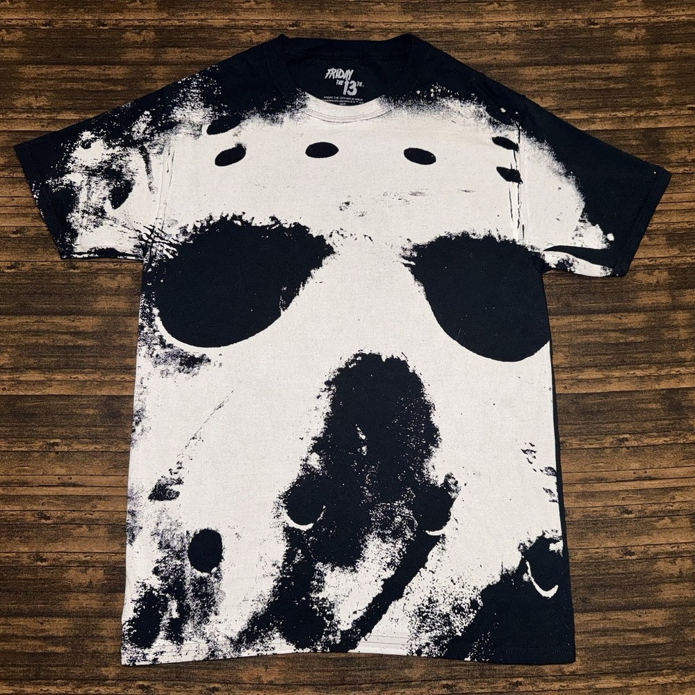 Friday The 13th Jason Hockey Mask All Over Graphic Print Black White Size S